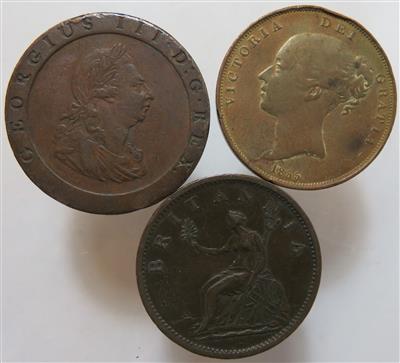 Großbritannien (3 Stk. AE Pennies) - Coins