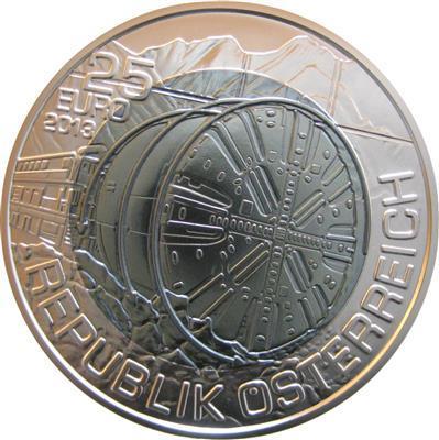 Bimetall Niobmünze Tunnelbau - Münzen und Medaillen