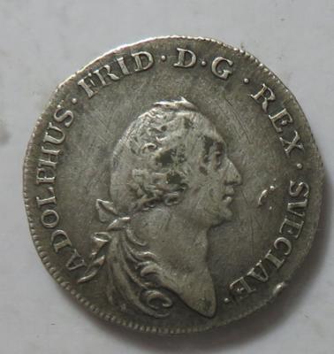 Schweden, Adolph Friedrich 1751-1771 - Mince a medaile
