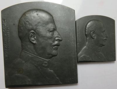 Freiherr von Georgi, 10jähriges Dienstjubiläum als k. k. Landwehrminister (2 Stk.) - Monete e medaglie
