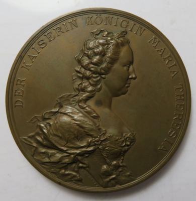 Franz Josef I,- Enthüllung des Maria Theresiendenkmals 1888 - Mince a medaile