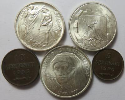 San Marino (3 AR + 2 AE) - Münzen und Medaillen