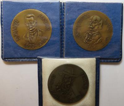 Medailleur Andras Kiss Nagy 1930-1997 (3 Stück AE Medaillen) - Münzen und Medaillen