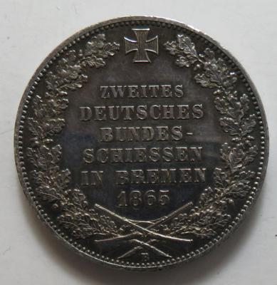 II. deutsches Bundesschießen in Bremen 1865 - Münzen und Medaillen
