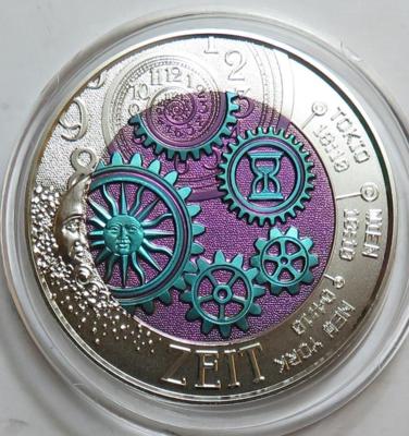 Bimetall Niobmünze Die Zeit - Mince a medaile
