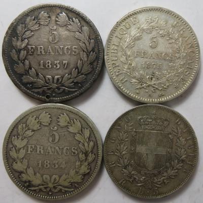 Lateinische Münzunion (4 Stk. AR) - Münzen und Medaillen