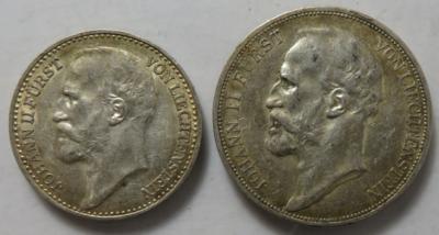 Liechtenstein, Johann II. 1858-1929 (2 Stk. AR) - Münzen und Medaillen