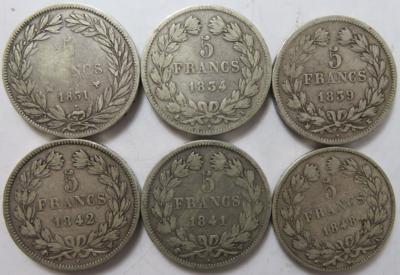 Louis Philippe I. 1830-1848 (6 Stk. AR) - Monete e medaglie