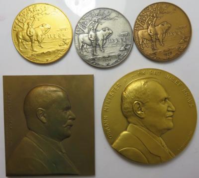Medaillen und Plaketten (5 Stk. AE) - Münzen und Medaillen