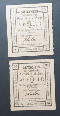 Aschach an der Steyer (2 Notgeldscheine) - Monete e medaglie