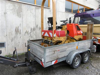 Tandemanhänger "Eigenbau" mit Bankettwalze "Ammann DTV 112", - Fahrzeuge und Technik Land Tirol