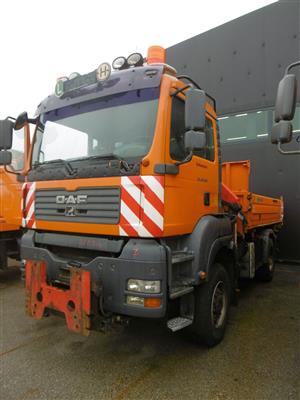 LKW "ÖAF TGA 18.360 4 x 4 BL" mit Frontladekran "Palfinger PK9501", - Fahrzeuge und Technik Land OÖ