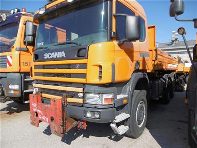 LKW "Scania P114 CB 6 x 4*4 HA 380" (3-achsig), - Cars and vehicles ASFINAG