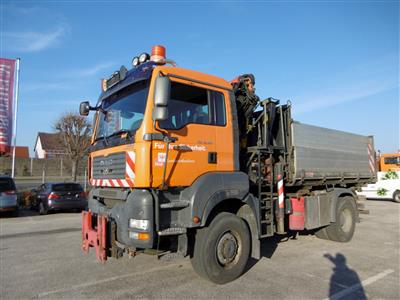 LKW "MAN TGA 18.390 4 x 4 BL Automatik" mit Frontladekran "Palfinger PK11502", - Macchine e apparecchi tecnici