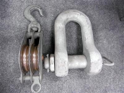 Schäkel, Haken mit 2 Laufrollen, - Cars and vehicles