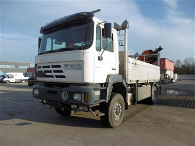 LKW "Steyr 19S41/P45/4 x 4" mit Heckladekran "Palfinger PK16502", - Fahrzeuge und Technik