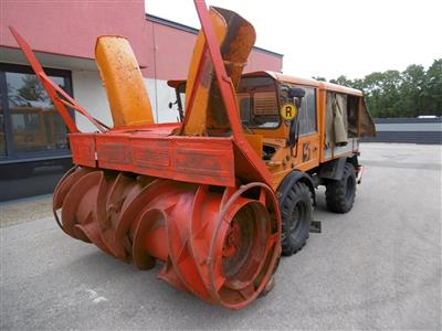 Selbstfahrende Arbeitsmaschine (Schneefräse) "Mercedes Benz Unimog 406", - Fahrzeuge und Technik