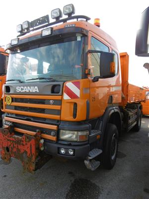 LKW "Scania P114 CB 4 x 4 HA" mit Aufsatzstreuer "Schmidt S60VALN", - Macchine e apparecchi tecnici