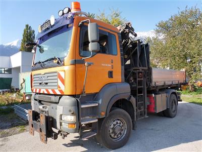 LKW "MAN TGA 18.390 4 x 4 BL Automatik" mit Frontladekran "Palfinger PK 11502", - Fahrzeuge & Technik Land Tirol