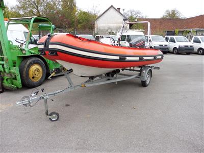 Motorboot "Lomac 2004" auf Einachsanhänger "Harbeck 550M", - Macchine e apparecchi tecnici
