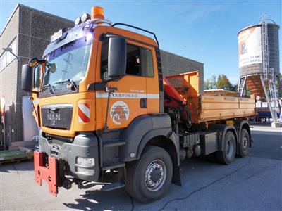 LKW "MAN TGS 28.400 6 x 4-4 BL" mit Frontladekran "Palfinger PK12002", - Macchine e apparecchi tecnici