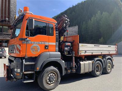 MAN/ÖAF TGA 28.360 6 x 4-4 BL" mit Frontladekran "Hiab", - Fahrzeuge und Geräte ASFINAG