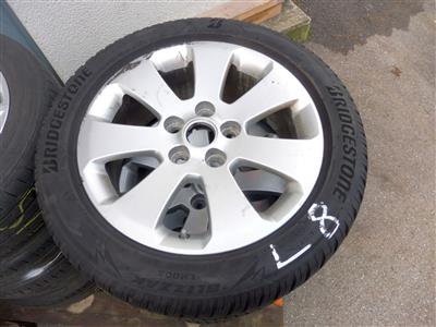 4 Reifen "Bridgestone" auf Alufelgen, - Cars and vehicles