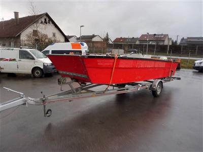 Arbeitsboot auf Einachsanhänger "Harbeck B1500M", - Fahrzeuge und Technik