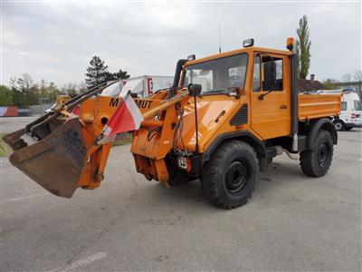 Zugmaschine "Mercedes Benz Unimog U90" mit Frontlader "Frauscher Mammut HLU200", - Fahrzeuge und Technik