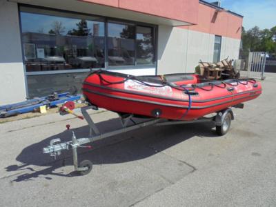 Schlauchboot "Mercury" auf Einachsanhänger "Harbeck", - Cars and vehicles