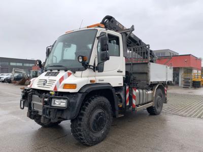 LKW "Mercedes Benz Unimog U500" mit Frontladekran "Hiab 166 ES-5", - Fahrzeuge und Technik