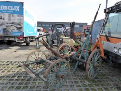 2 Wagenräderachsen, - Fahrzeuge und Technik