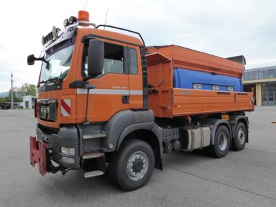 LKW "MAN TGS 28.400 6 x 4-4 BL Automatik" mit Aufsatzstreuer "Gmeiner STA7000 TRCLFSE", - Cars and vehicles