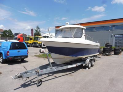 Motorboot "Quicksilver 620 Timonier" auf Anhänger "Harbeck BT 200", - Motorová vozidla a technika