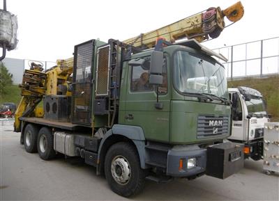 Selbstfahrende Arbeitsmaschine (Forst-LKW) "MAN 33.364 DFC" (3-achsig) mit Seilgerät "PKM 6 Wolf", - Motorová vozidla a technika