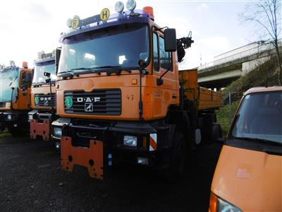 LKW "ÖAF FE19 310", Type 19.314 FALK, 3-Seitenkipper mit Ladekran "Hiab 085" und HD-Anlage, - Motorová vozidla a technika