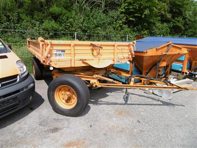 Anhängewagen" Brantner EU 60 DL 27", Dreiseitenkipper, orange, EZ 08/1992 - Fahrzeuge und Technik Land NÖ