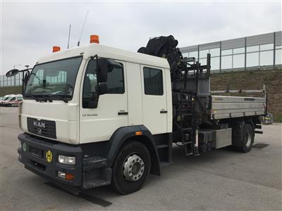 LKW "MAN LE 18.280 4 x 2 BL" mit Ladekran, Dreiseitenkipper, - Macchine e apparecchi tecnici