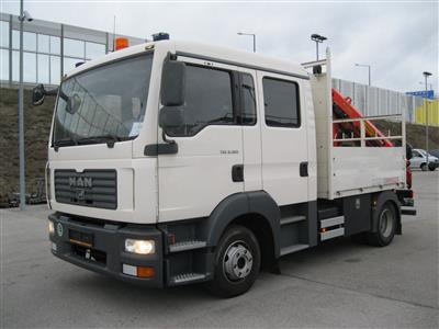 LKW "MAN TGL 8.1/80 4 x 2 BB DK-Pritsche Automatik" mit Heckkran "Palfinger PK600I", BJ 2008, - Cars and vehicles