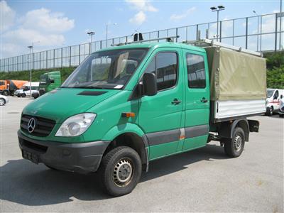 LKW "Mercedes-Benz Sprinter Doka Pritsche 315 CDI 4 x 4 3.5t/3665 mm" mit Spriegel und Plane, - Macchine e apparecchi tecnici