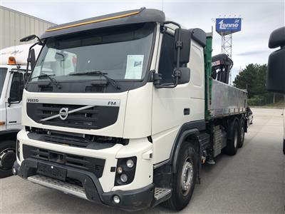 LKW "Volvo FM460R 6 x 2*4 EEV" mit 2 Seitenkipper "Ressenig" und Heckkran "HIAB 250-5" mit Fernbedienung, - Cars and vehicles