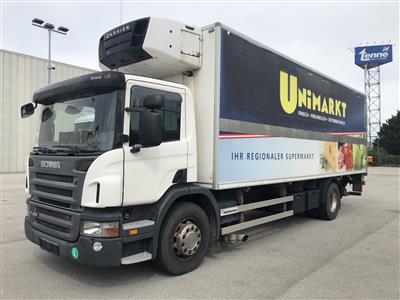 LKW "Scania P380 LB4 x 2MNA (Euro 4)" mit Tiefkühlkoffer und Ladebordwand, - Fahrzeuge und Technik