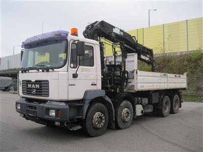 LKW "MAN 32.464 VFC/N" 3-Seitenkipper mit Ladekran "Hiab 280-4", - Fahrzeuge und Technik