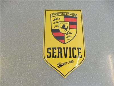 Werbeschild "Porsche Service", - Fahrzeuge und Technik