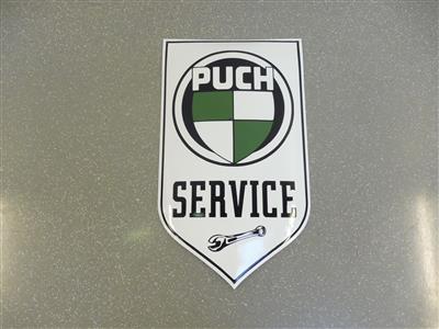 Werbeschild "Puch Service", - Fahrzeuge und Technik