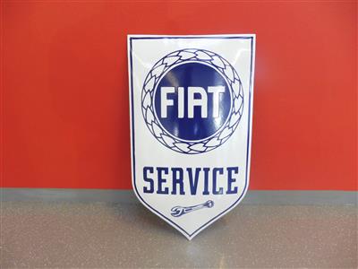 Werbeschild "Fiat Service", - Cars and vehicles