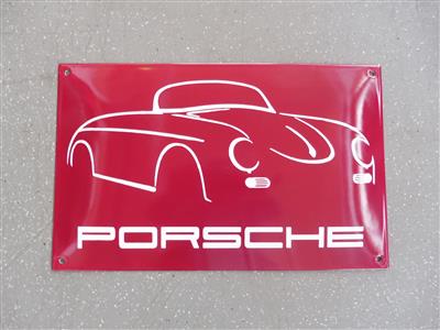 Werbeschild "Porsche 356", - Fahrzeuge und Technik