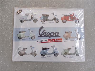 Werbeschild "Vespa Modelle", - Cars and vehicles