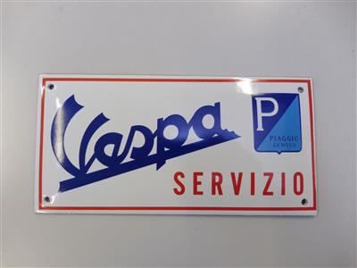 Werbeschild "Vespa Servizio", - Macchine e apparecchi tecnici