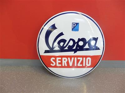 Werbeschild "Vespa Servizio", - Fahrzeuge und Technik